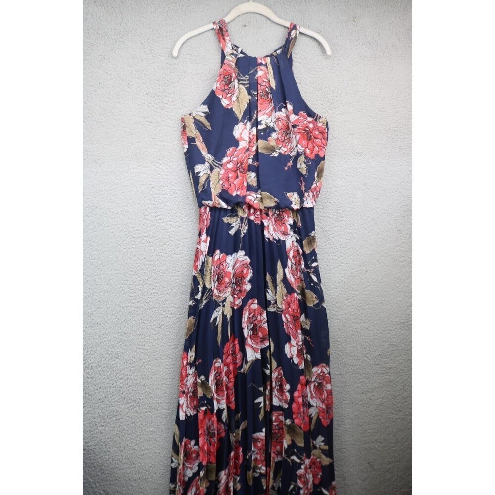 Bisou Bisou by Michele Bohbot Sleeveless Pleated Maxi Dress-2-Floral-Whimsigoth